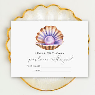 Pearl baby shower Guess how many pearls Enclosure Card
