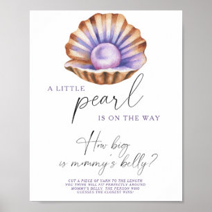 Pearl baby shower How big is mommy's belly game  Poster