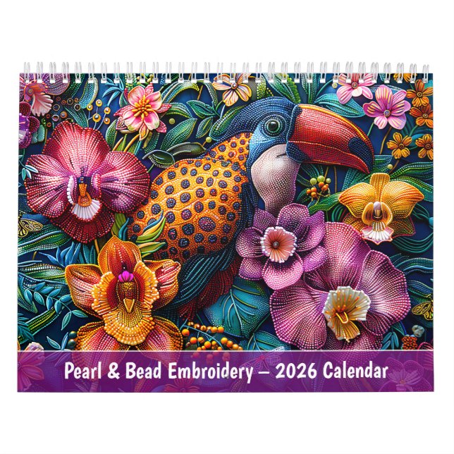 Pearl & Bead Embroidery – 2026 Calendar (Cover)