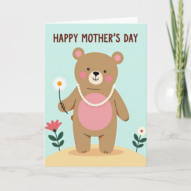 Pearl Bear Mothers Day Card (Front)