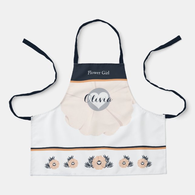 Pearl Black Watusi Tacao Flower Girl Wedding Apron (Front)