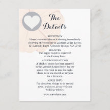 Pearl Black Watusi Tacao Wedding Details Card