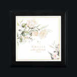 Pearl Blush Floral Elegance Wedding ID989 Gift Box<br><div class="desc">The coordinating wedding party gift box shown here provides a template to easily add your wedding party member, name and wedding date. This design suite features soft pearl and blush watercolor florals accented with shimmering gold details and dramatic ebony touches. The collection exudes timeless romance, perfect for couples seeking a...</div>