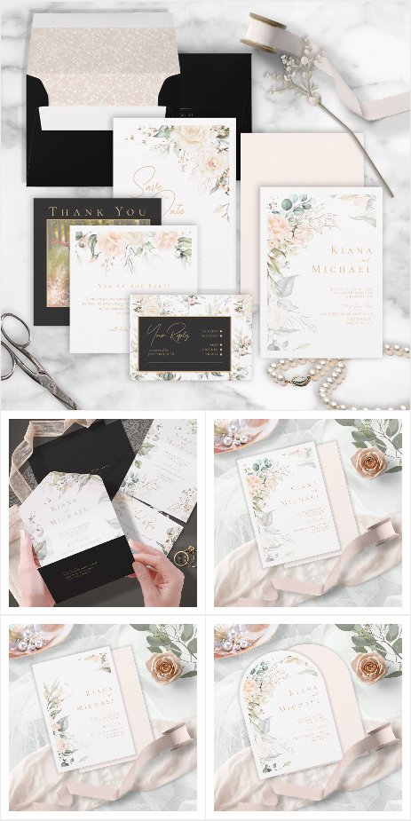 Pearl Blush Floral Elegance Wedding Suite