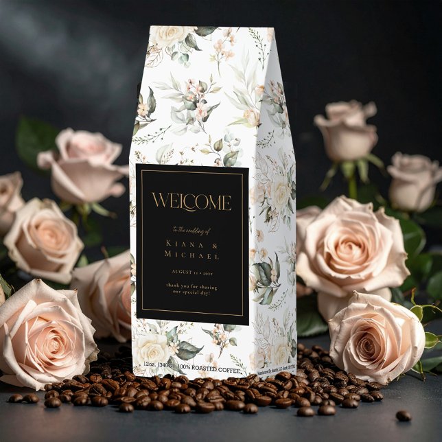 Pearl Blush Floral Wedding Thank You Ebony ID989 Roasted Coffee (Creator Uploaded)