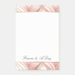 Pearl Blush Pink Rose Gold Abstract Wedding Post-it Notes