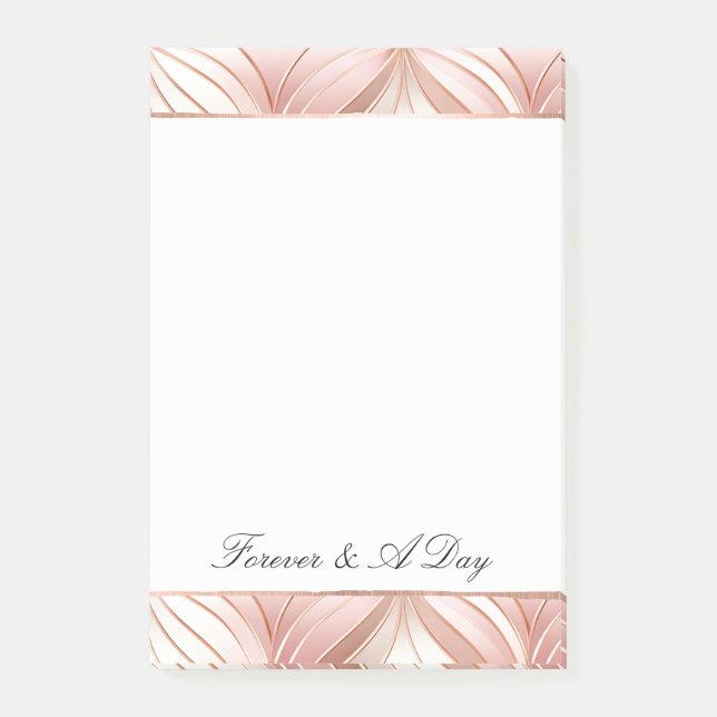 Pearl Blush Pink Rose Gold Abstract Wedding Post-it Notes (Front)