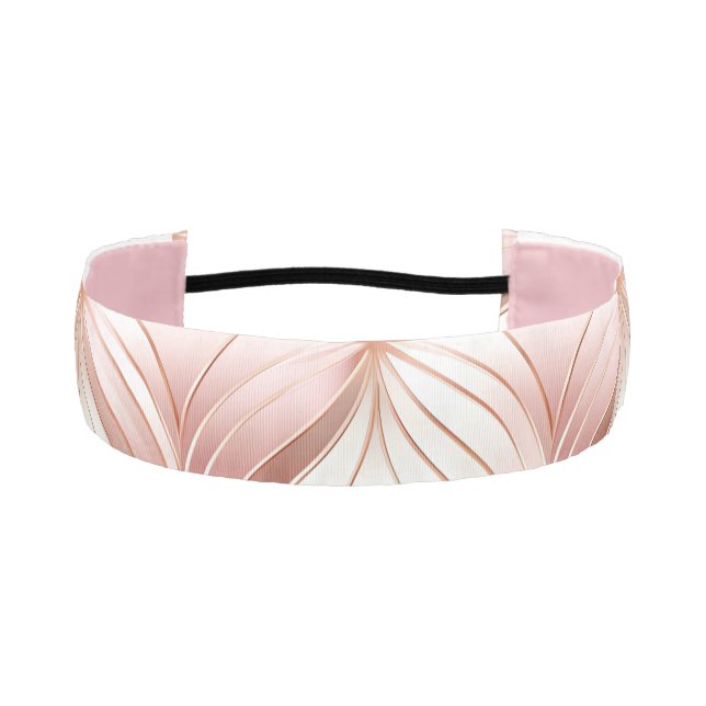 Pearl Blush Pink Rose Gold  Athletic Headband (Front)