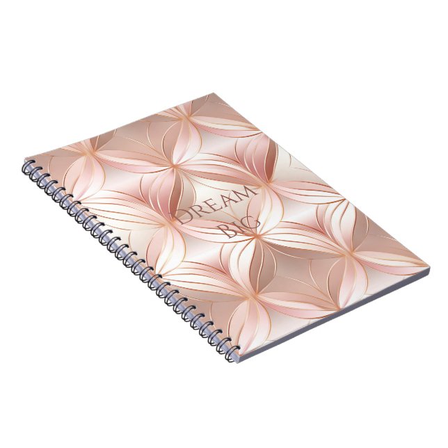 Pearl Blush Pink Rose Gold  Notebook (Right Side)
