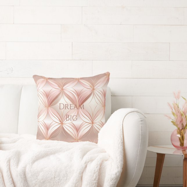 Pearl Blush Pink Rose Gold  Throw Pillow (Couch)
