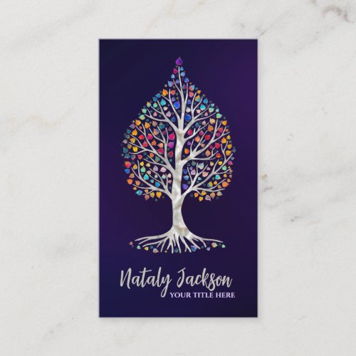 Pearl Bodhi tree _ colorful leaves Business Card