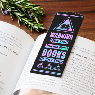 Pearl Book Lovers Warning Sign Bookmarks