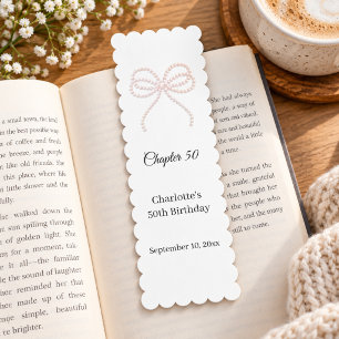 Pearl bow Chapter 50 birthday favor Bookmarks