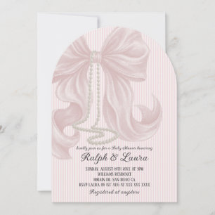 Pearl Bow Luxury Girl Baby Shower Invitation