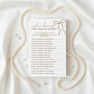 Pearl Bow Who knows Bride Best Bridal Shower Game