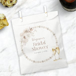 Pearl Bridal Shower Favor Bags<br><div class="desc">Add a touch of elegance to your bridal shower favors with our exquisite favor bag adorned with a round pearl necklace design. Featuring delicate watercolor boho chic cream and tan florals, this favor bag exudes timeless sophistication, making it the perfect complement to your Elegant Pearls and Prosecco Bridal Shower Collection....</div>