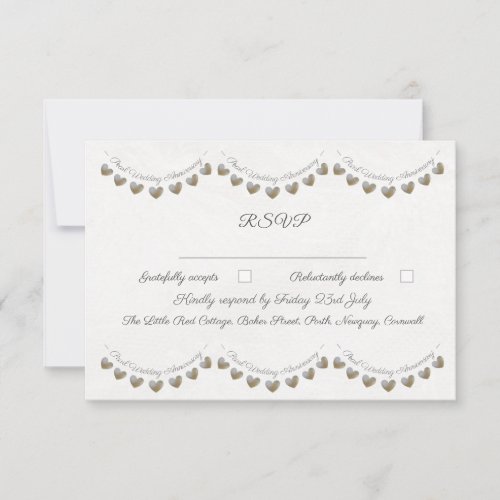 Pearl bunting 30th Wedding Anniversary RSVP Card