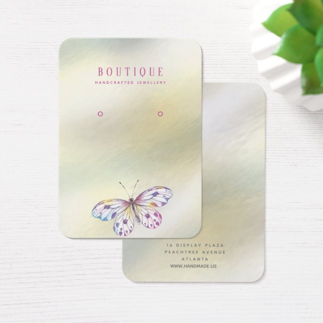 Pearl Butterfly Watercolor Earring Display (Desk)