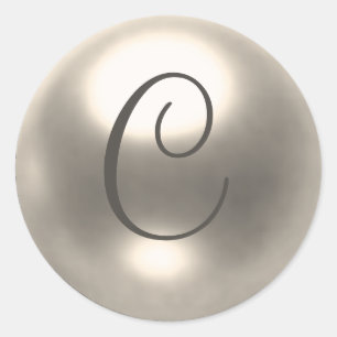 Pearl C monogram wedding seal