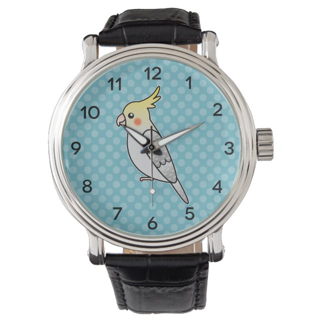 Pearl Cartoon Cockatiel Parrot Bird Watch (Front)