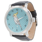 Pearl Cartoon Cockatiel Parrot Bird Watch (Angled)