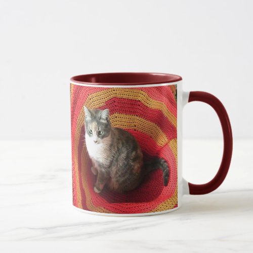 Pearl Cat on Afghan Mug