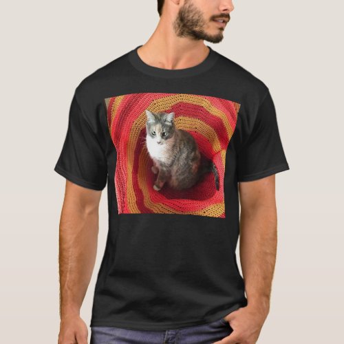 Pearl Cat on Afghan T_Shirt