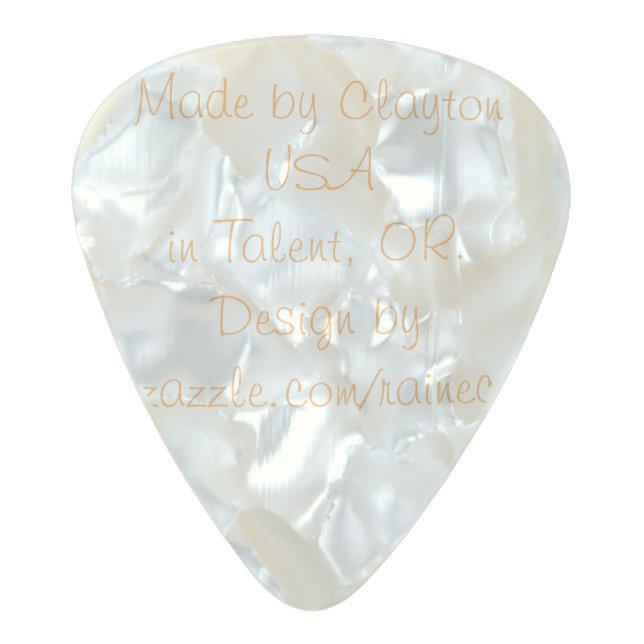 Pearl Celluloid Medium Gauge .80mm Custom Pick (Back)