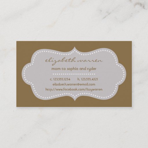 Customizable Pearl Chic Moderna Mommy Calling Card Business Card