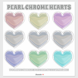 Pearl Chrome Hearts Sticker