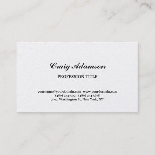 Pearl Classical Elegant Plain Simple Minimalist Business Card