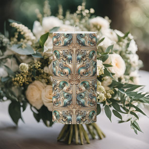 Pearl Coast Elegance Fancy Pillar Candle