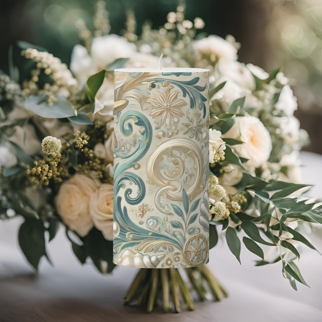 Pearl Coast Elegance Nautical Pillar Candle (Creator Uploaded)