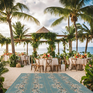 Pearl Coast Elegance: Ocean Whisper Teal Outdoor Rug