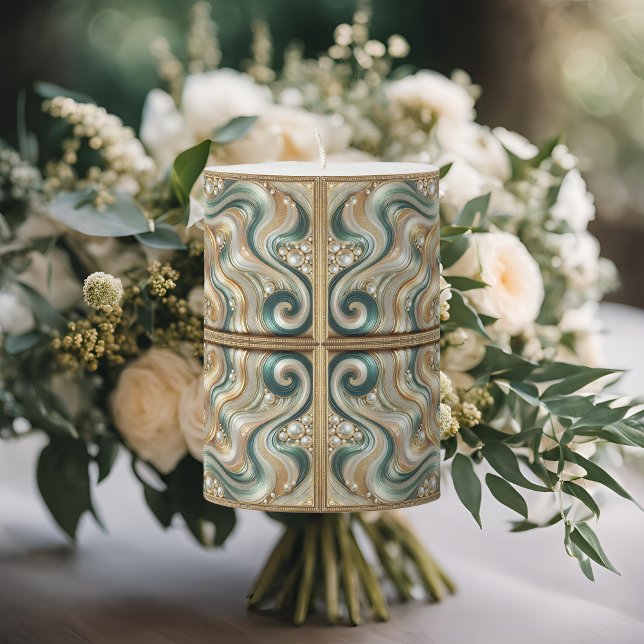 Pearl Coast Elegance Wave Pillar Candle (Creator Uploaded)