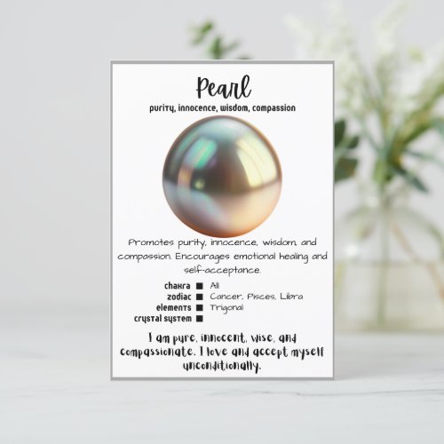 Pearl Crystal Meaning Card