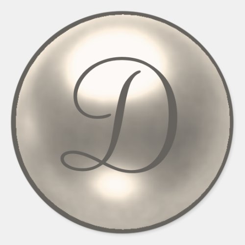 Pearl D monogram wedding seal