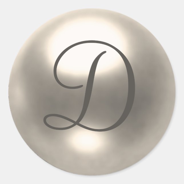 Pearl D monogram wedding seal (Front)