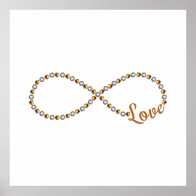 Pearl Diamond Gold Infinity Love Poster (Front)