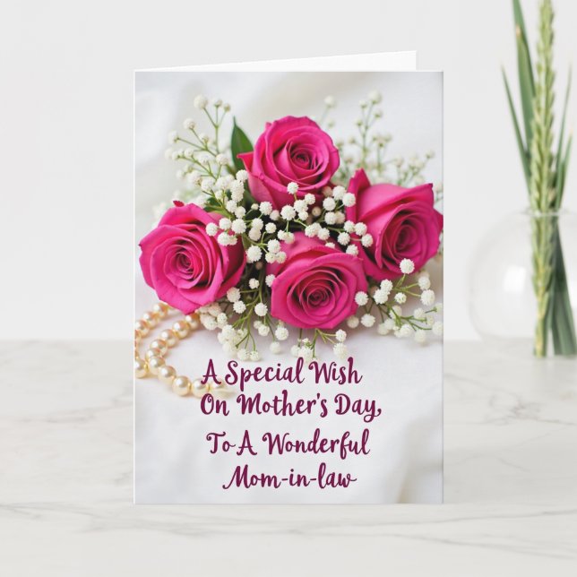 Pearl Drape Mothers Day Card (Front)