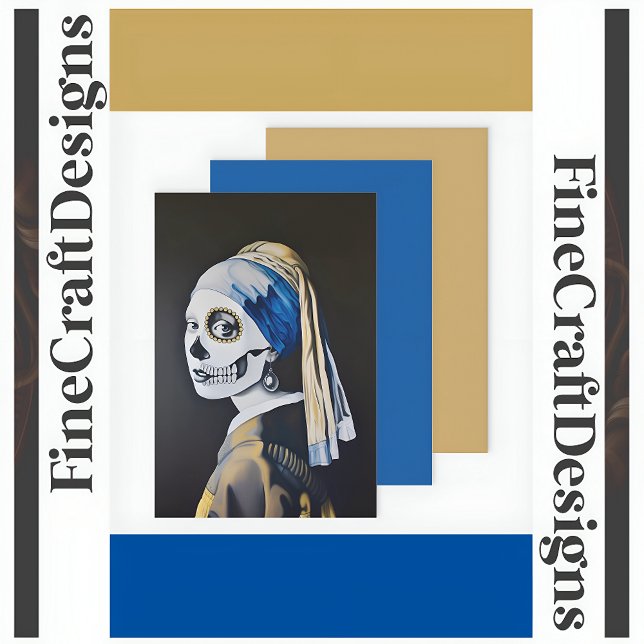 Pearl Earring Skull Vermeer Parody Decoupage L 134 Wrapping Paper Sheets (Creator Uploaded)