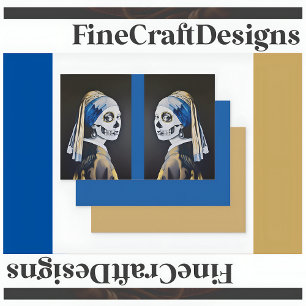  Pearl Earring Skull Vermeer Parody RL134 Decoupag Wrapping Paper Sheets