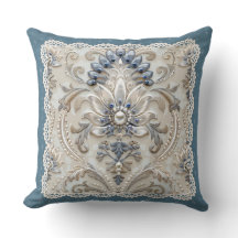 Pearl Elegance: Crystal Embroidered Pattern Throw 