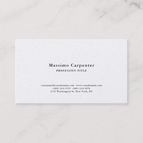 Pearl Elegant Plain Simple Minimalist Business Card