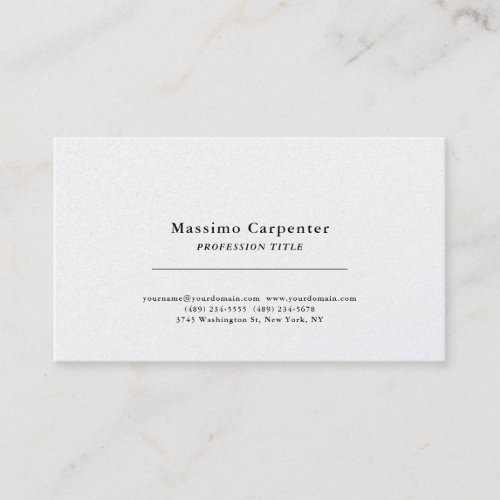Pearl Elegant Plain Simple Minimalist Business Card