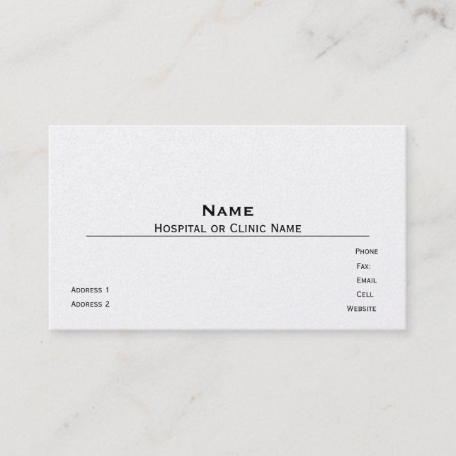Pearl Finish  Business Card Template (Front)