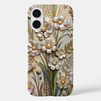 Pearl Floral Stained Glass Phone Case Elegant