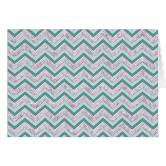 Pearl Floral Teal ZigZag Pattern Cards (Front Horizontal)