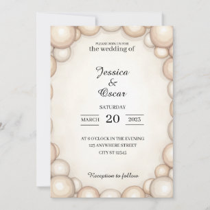 Pearl Frame Wedding Invitation