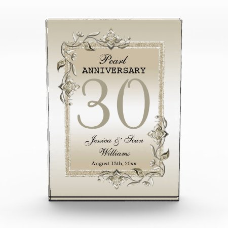 Pearl Gem & Glitter 30th Wedding Anniversary     Acrylic Award